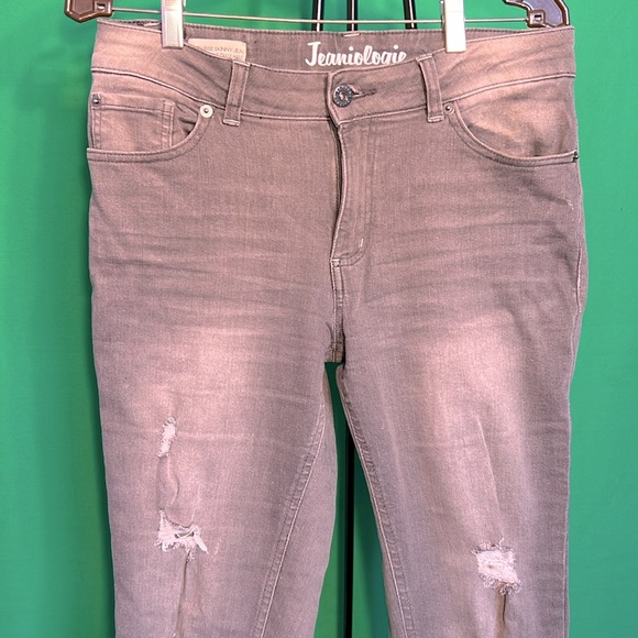 Size 6 Stretchy High Rise Skinny Women Jeans Ribbed Cropped Casual Denim Pants - Picture 3 of 17